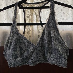 Felons gray white lace bralette bandeau sz xl